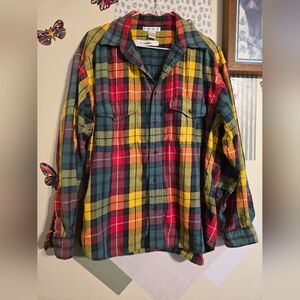 Vintage 90s | Colorful Plaid Button Down